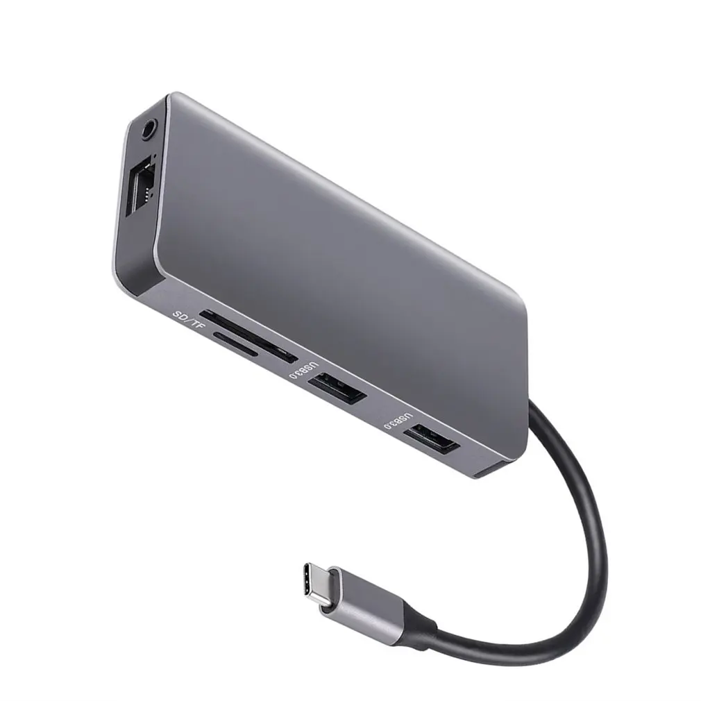 9 Port Type C USB C концентратор многопортовый USB 3,1 type C к HDMI USB 3,0 RJ45 SD кардридер зарядка PD адаптер конвертер для Mac - Цвет: 9 Port