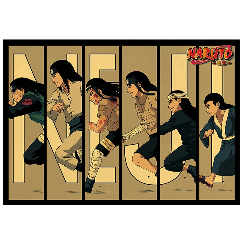 Классическая винтажная Аниме Фигурка Наруто из мультфильма Постер Neji