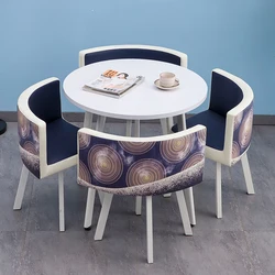 Mesa de Comedor redonda de madera, conjunto de 4 Sillas de cocina, muebles para el almuerzo