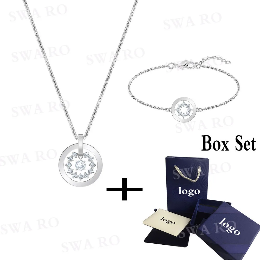 

SWA RO 2019 New FURTHER CIRCLE Series Set White Gold Timeless Classic Modern Round Crystal Gives Lovers the Best Romantic Gift