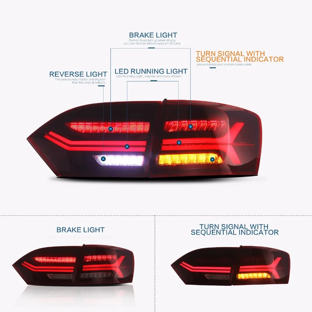 Автомобильный светодиодный задний светильник в сборе для Jetta 2012 2014 Sagitar фонарь с