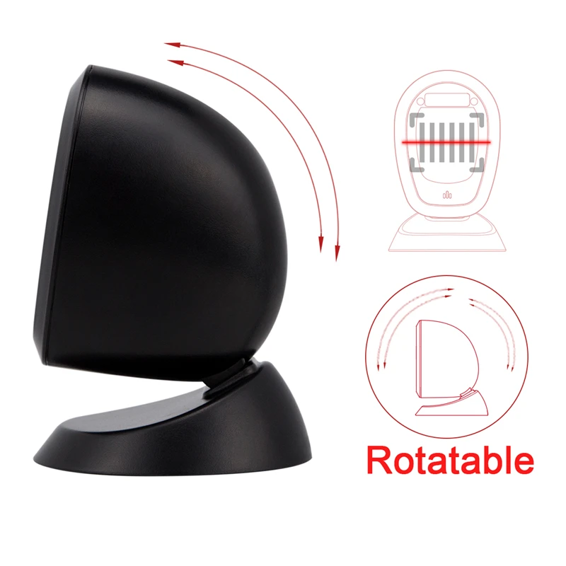 USB Автоматический сканер штрих-кодов Handsfree 1D 2D сканер штрих-кода 360 градусов Rorating сканирующая платформа с интерфейсом USB