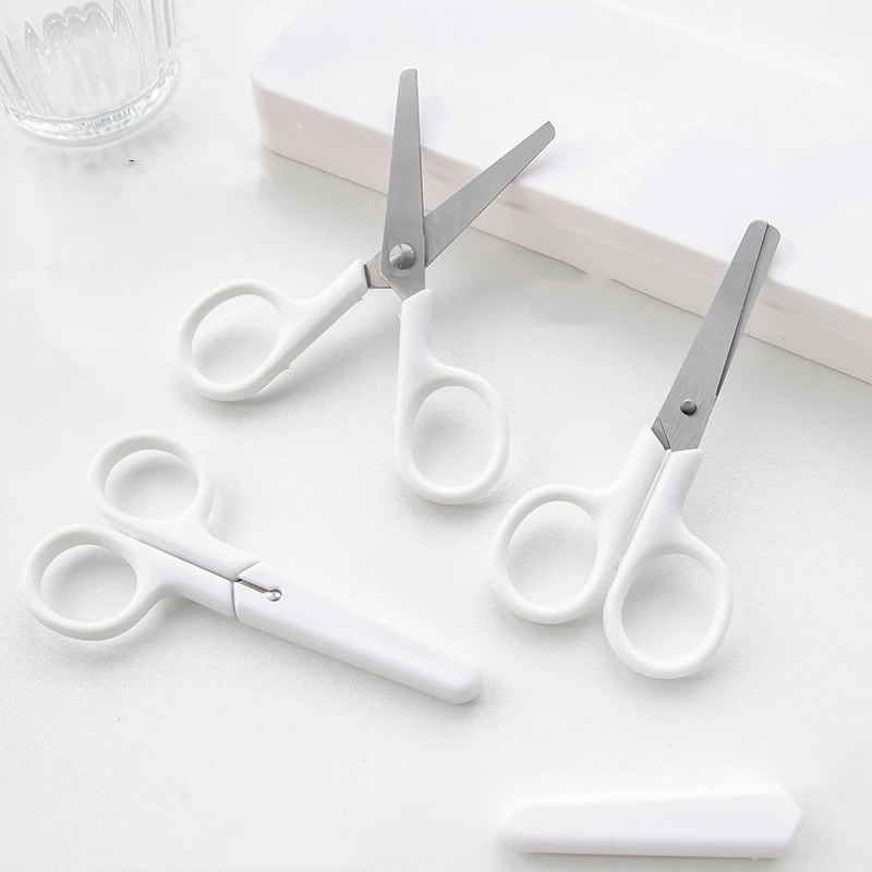 Mini White Color Scissor INS Style Portable Stainless Steel Blade Cutter  for Paper Handwork Stationery Office School Gift A6676