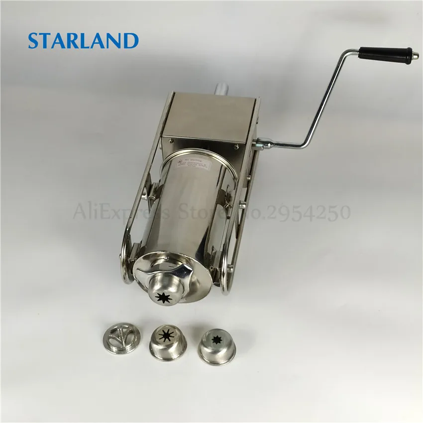 Horizontal 2L Churros Making Machine Sausage Maker Meat Filling Machine Stainless Steel Churros Extruder Manual Operation 3