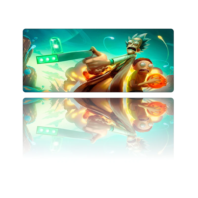 Large Anime Custom Rick And Morty Mouse Pad Locking Edge Speed Game Gamer Keyboard Pad Non-slip Rub