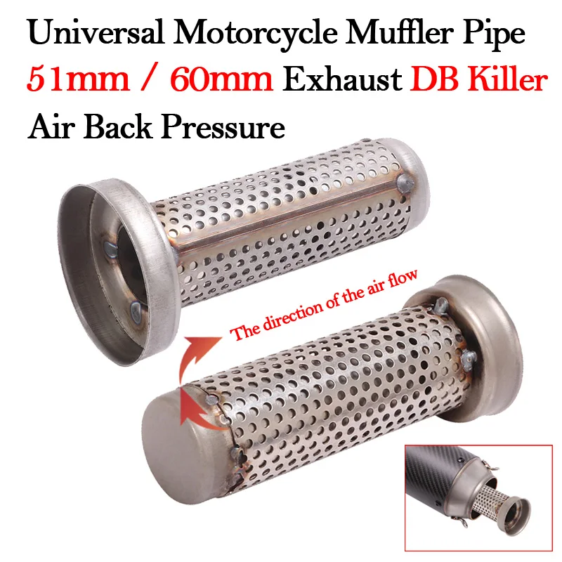 Silenziatore Tubo Scarico Universale del Motociclo Doppio Foro Tubo Scarico Pentola Echappement Moto Marmitta Fuga per 502C 250 R1 R3 R25 Slip On (Colore : Silver-Left