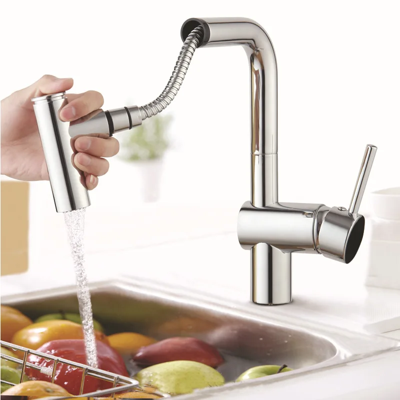 Wielofunkcyjny kran dysza prysznicowa Kitchen Sink Pull dysza do kranu opryskiwacz czarny srebrny mały prysznic Pull Head Aerator