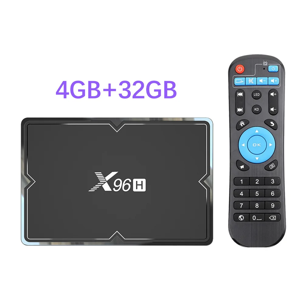 4G 32G Android 9,0 Smart tv Box 4G 64G X 96H H603 четырехъядерный 5G двойной Wifi Bluetooth 4,1 100M 4K HD телеприставка Google Play Stoer YouTube - Цвет: 4G 32G