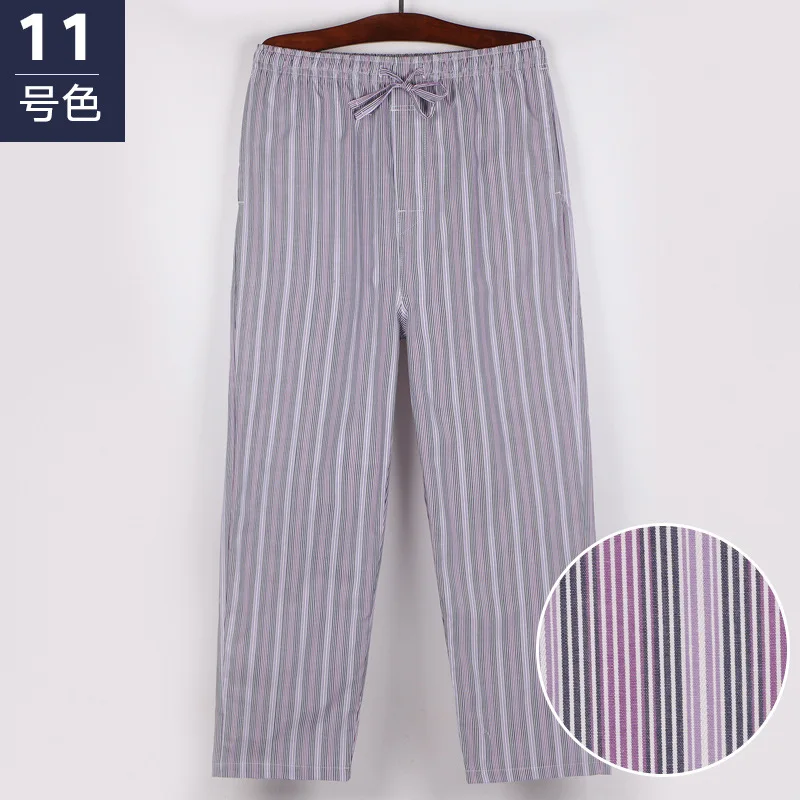 Spring Summer Men 100% cotton sleeping bottoms Male plus size nighty trousers sleepwear pyjama Men Casual Striped pajama pants cotton pajamas for men