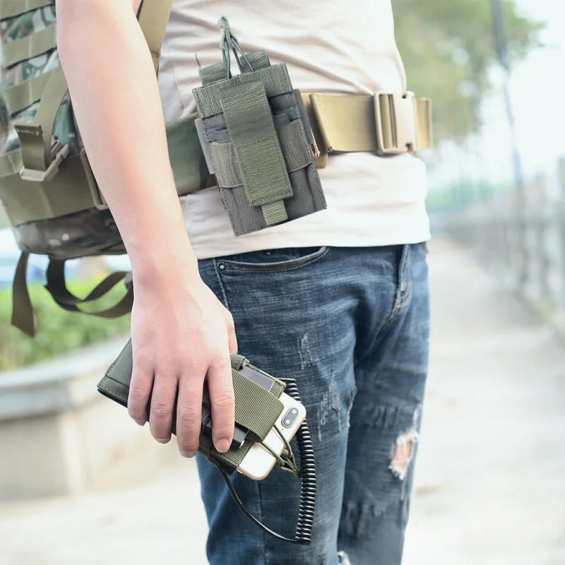 Portable durable outdoor hunting walkie Double layer pouch case 1000D nylon carry pouch multipurpose radio holder holster