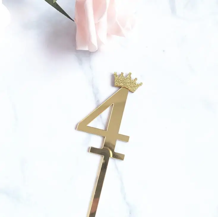 Корона король и королева торт акриловое украшение письмо Золотой торт украшение в виде флага юбилей день рождения украшения свадьбы Suppllier - Цвет: 4