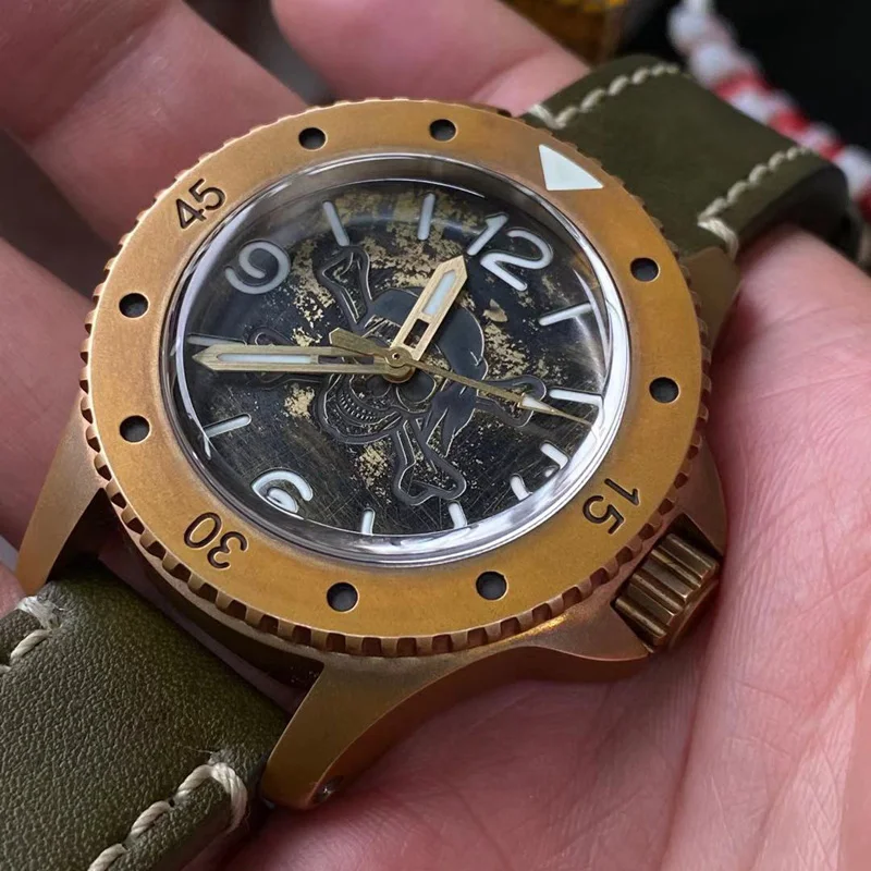 Baltany Bronze Watch Men Egyptian Special Design Diving Mechanical