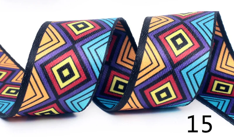 Meetee 10Meters 50mm Ethnic Jacquard Polyester Webbing Costume Belt Decoration Lace Ribbon DIY Bags Strap Band Sewing Accessory - Цвет: 15