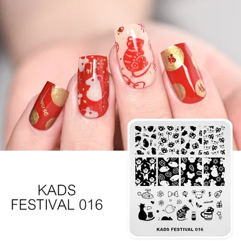 

KADS Nail Stamping Plates Cute Mouse Bow-knot Design Nails Print Stamp Template for Manicuring Stainless Steel Nail Art Stencils