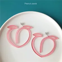 YAOLOGE супер прекрасный дизайн выдалбливают Розовый сочный персик акриловые сережки-гвоздики большие преувеличенные классные стильные серьги для женщин