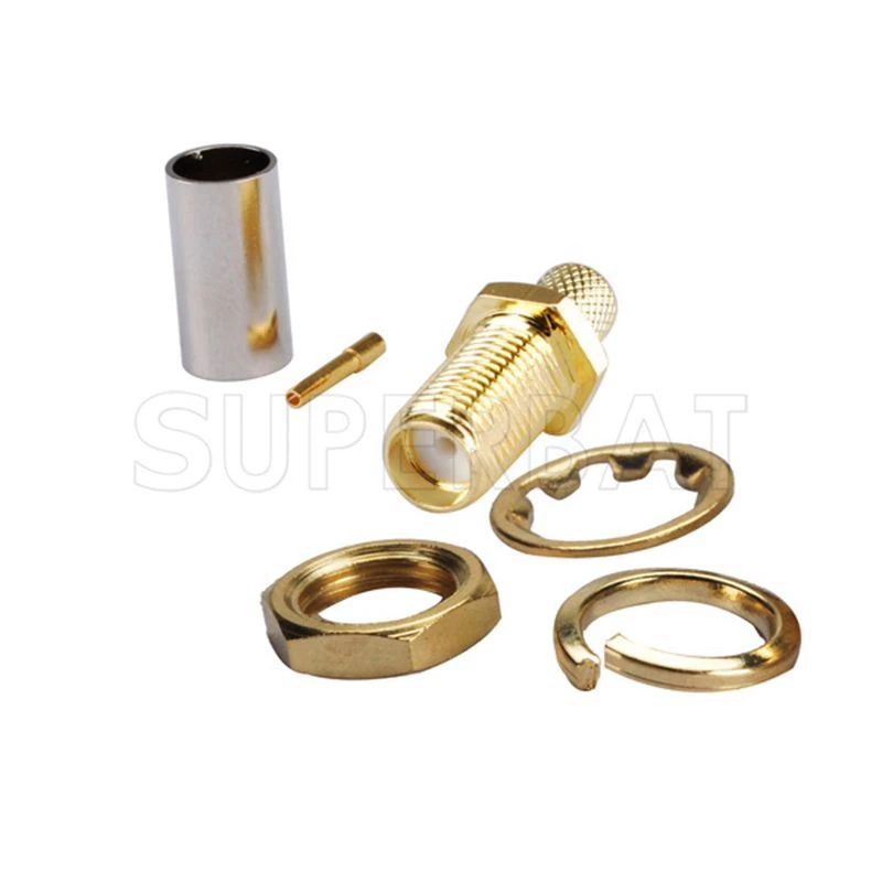 SMA Female Bulkhead Jack RF Coaxial Connector for LMR200 Cable