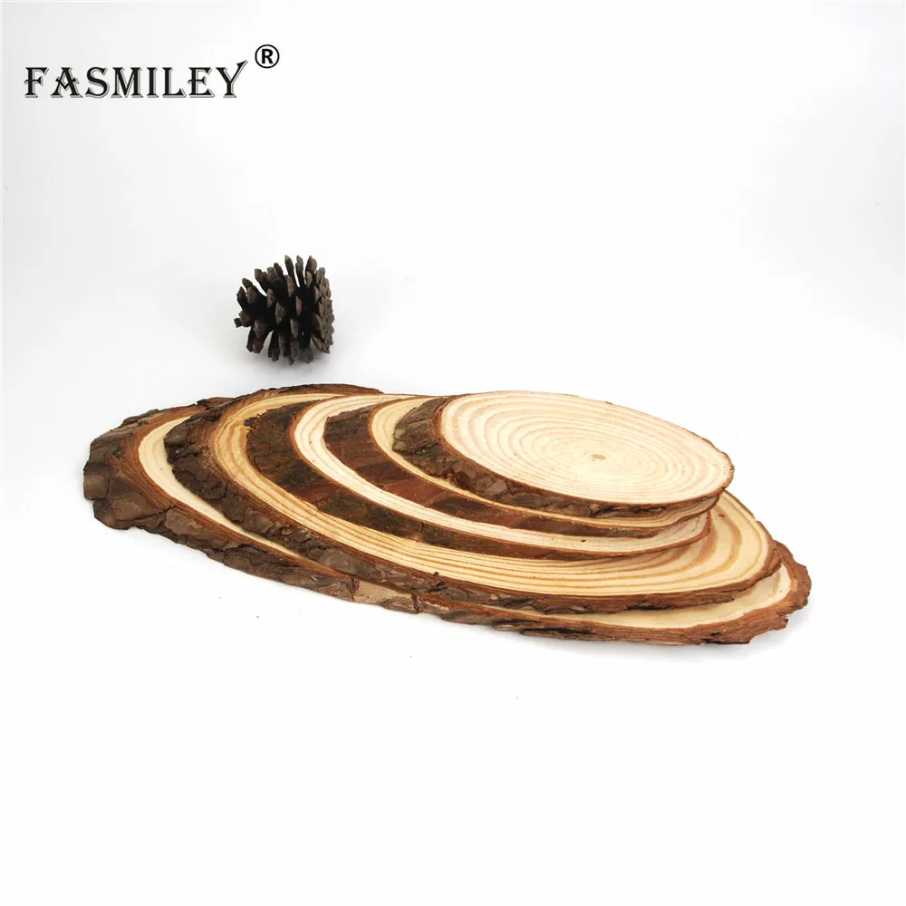 10 Wood Log Slices Discs Oval Wedding Pyrography Rustic Decoration Craft DIY
