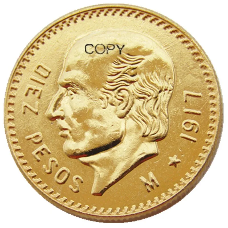 1917 Mexico 10 Pesos Gold Plated copy coin | Дом и сад