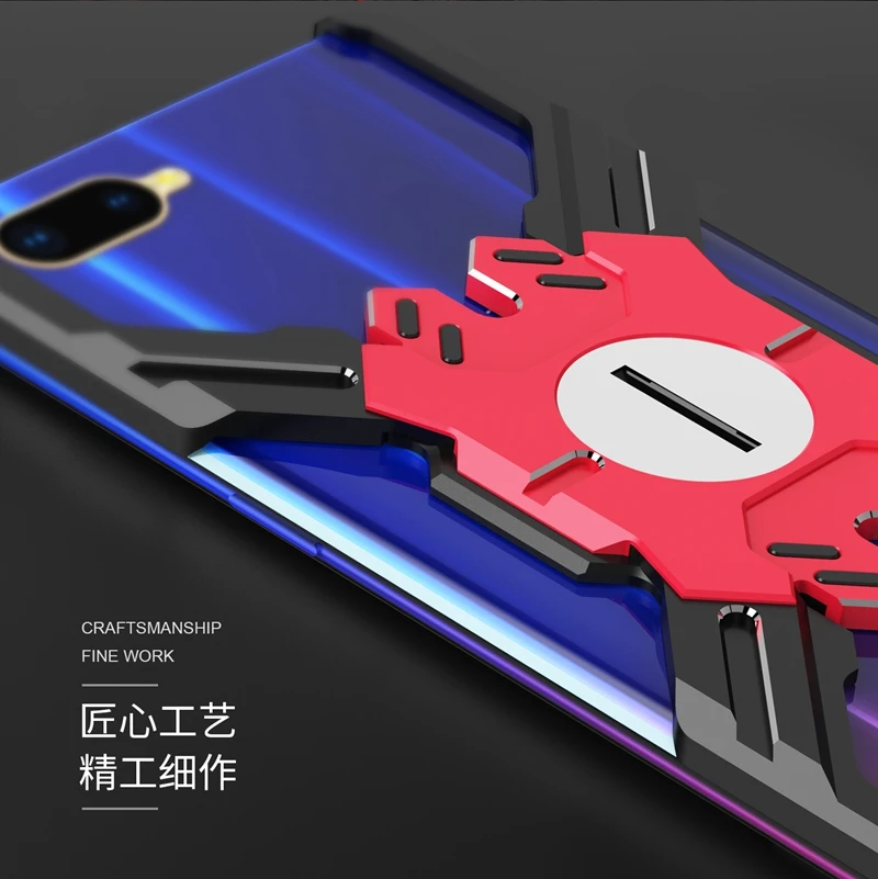 Чехол для OPPO R15X, металлический бампер, серия Hero, роскошный алюминиевый защитный чехол, подставка для монет, чехол для мобильного телефона R15X