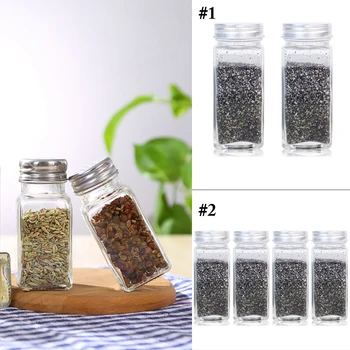 

2/4Pcs Thicken Glass Spice Salt Pepper Shakers Seasoning Jar Can BBQ Tool Condiment Jar Bottles Cruet Container Seasoning Shaker