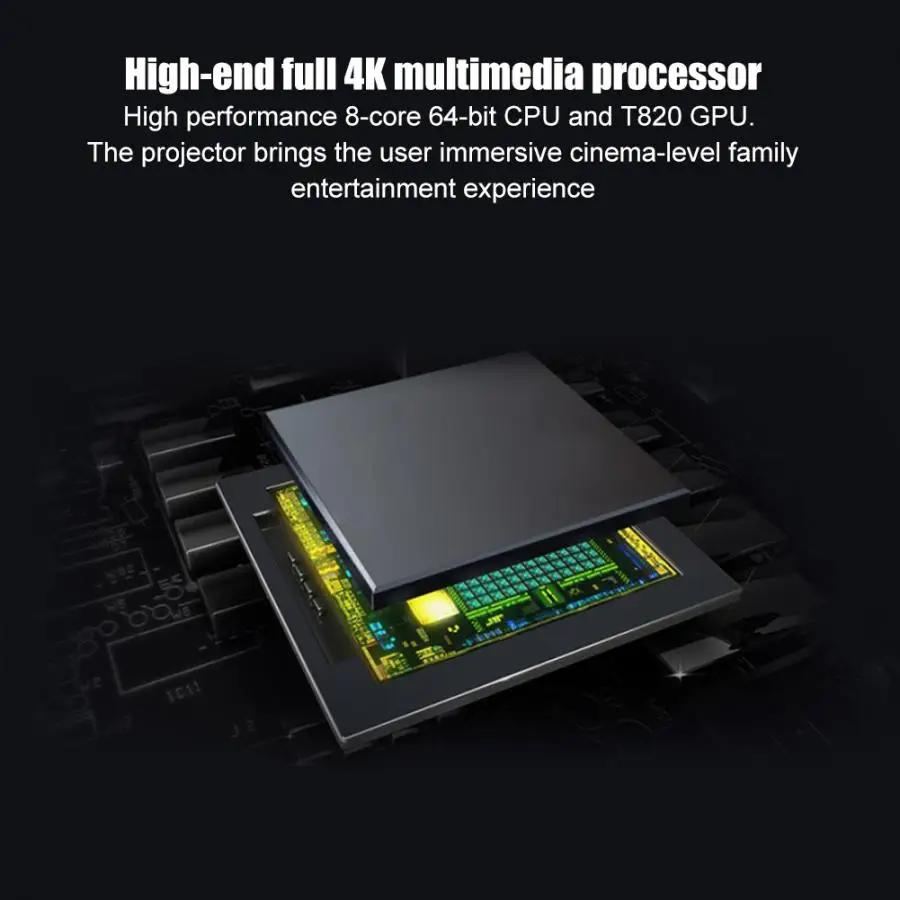 854*480 WiFi проектор для Конференции с DLP дисплеем 4K HD декодирование 2G+ 16G многоядерный для ARM MaliTm-T820 110-240 в Новинка