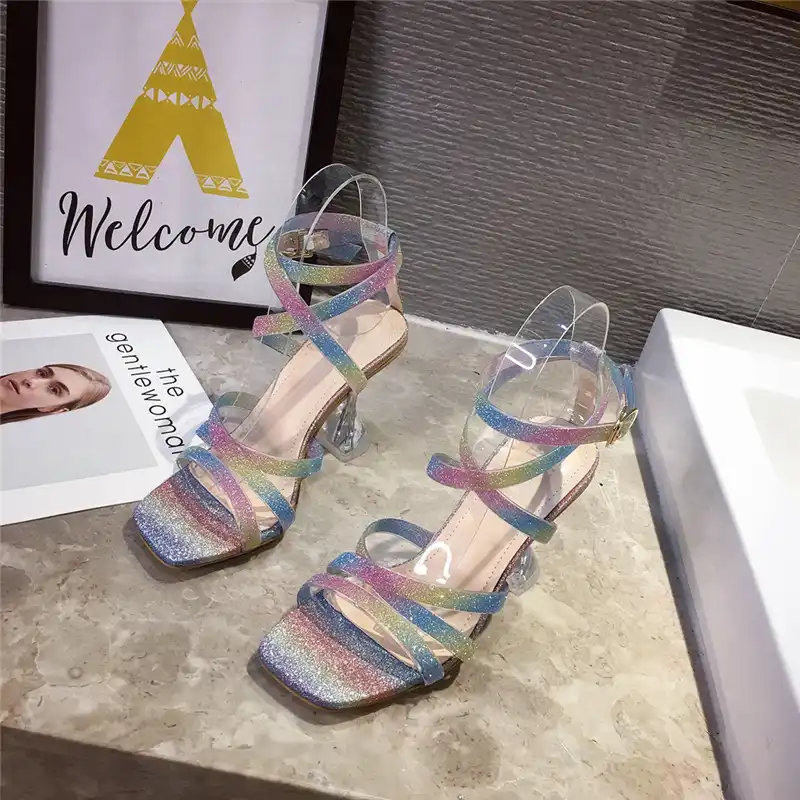 rainbow clear sandals