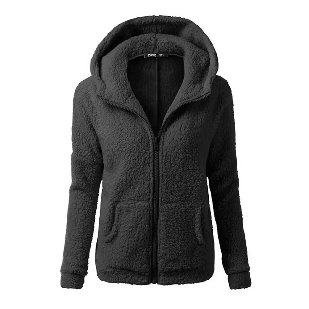 Plush Cardigan Sweater for women Hooded Autumn Traf Winter Jacket Women's Fashion Coat for Ladies Top Sport Shopping Clothing 1
