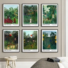 

Henri Rousseau Exotic Forest Jungle Retro Wall Art Canvas Painting Nordic Posters And Prints Wall Pictures For Living Room Decor
