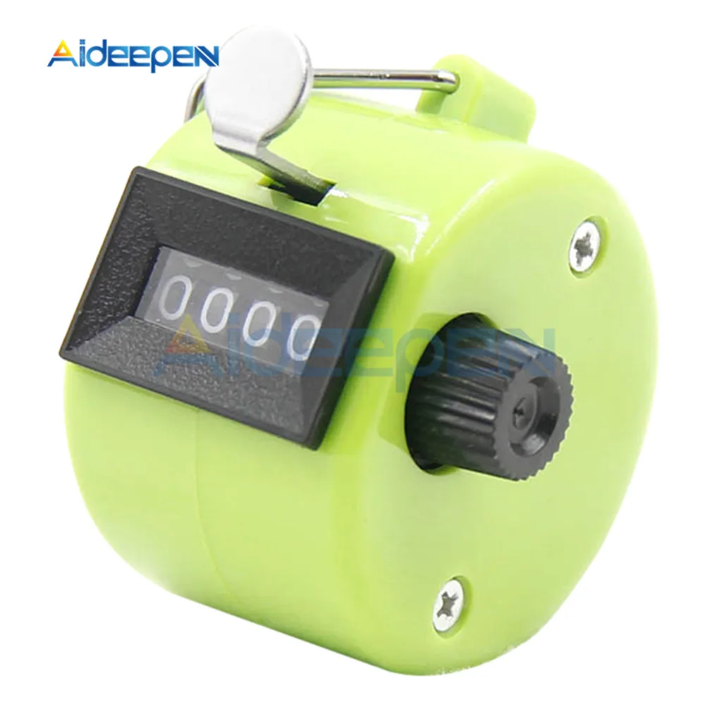 Electronic Counter 4 Digit Number Counter Portable Electronic Digital Counter Mechanical Manual Counting Timer Soccer Golf Sport 8 Colors