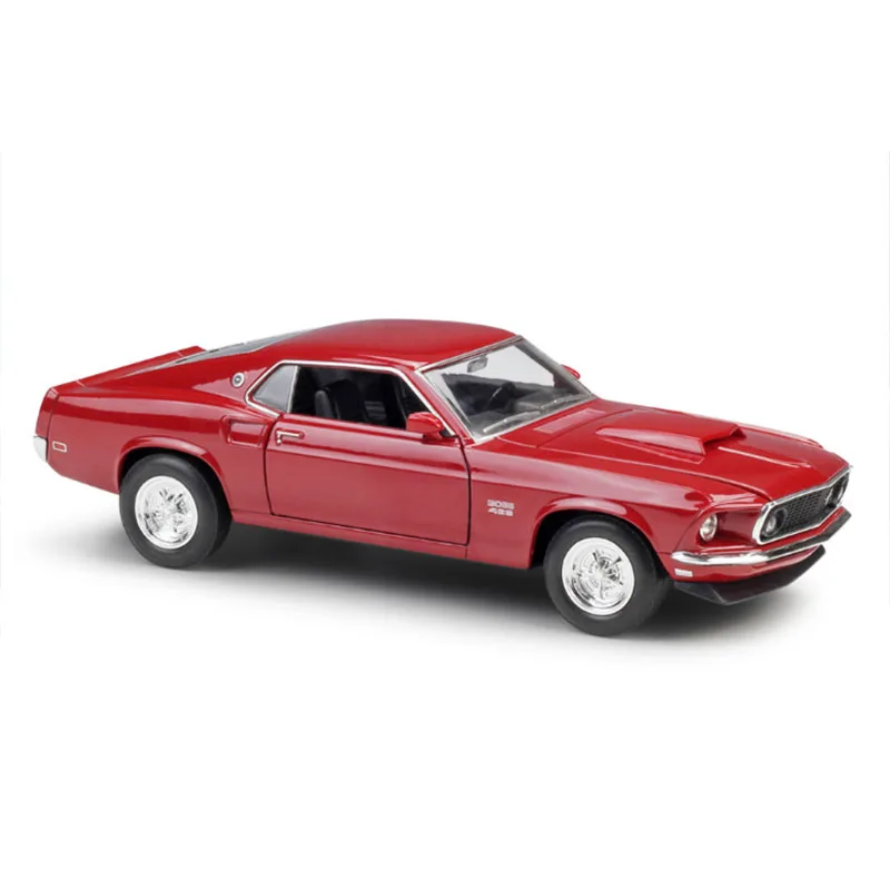 Около 19 см 1/24 масштаб металлический сплав классический автомобиль литья под давлением модель 1969 Ford Mustang Boss 429 игрушка Welly Домашняя Коллекция или украшение - Цвет: red