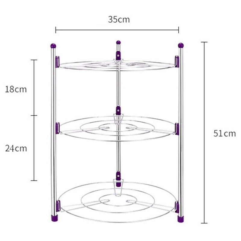 

3 Tier Pan Rack Multi-Functional Kitchen Storage Rack Carbon Steel Pan Pot Organizer Rack Multi-Layer Rack Pan Lid Organizer Sta