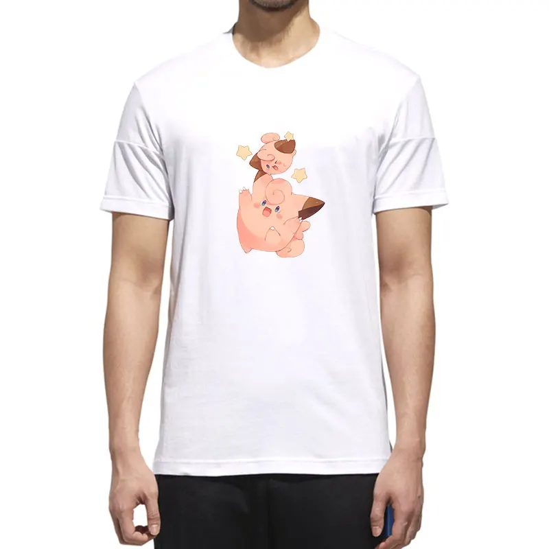 

MOUNTSHARP Cotton Men T Shirt Elf Bao Kemeng Pipi Harajuku Short Sleeve Coat O-Neck Cartoon Style Polyester Cotton Knitted