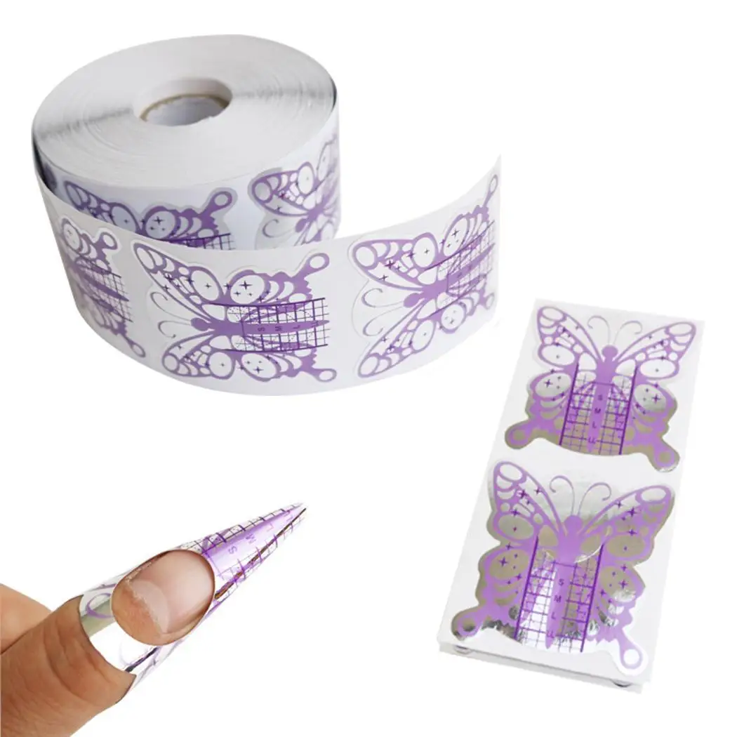 приспособления для маникюра. бумага для наращивания ногтей. формы для наращивания ногтей бабочка 300шт. бумажные формы для ногтей. ногти из туалетной бумаги.