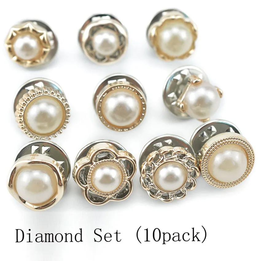Pearl -A Брошь фиксированная одежда рубашка с вырезом аксессуары брошь на воротник(10 шт - Цвет: Pearl -A