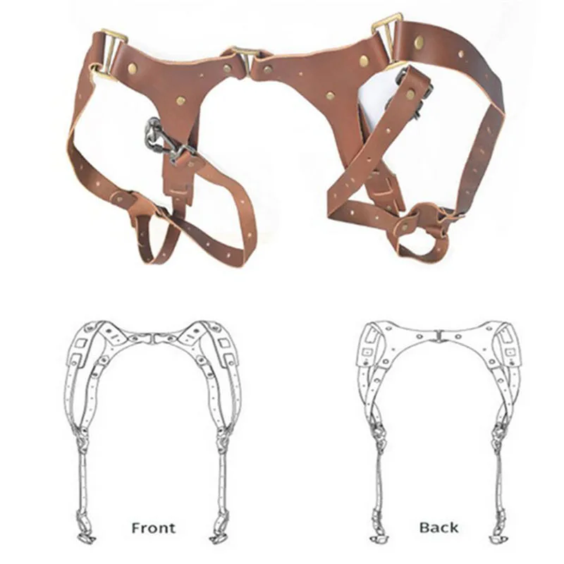 Sangle Cuir Photographe Vikye Bandoulière En Cuir Réglable Pour Appareil Photo - Double épaule, Rivets, Couleur Marron Bandoulière Appareil Photo Cuir