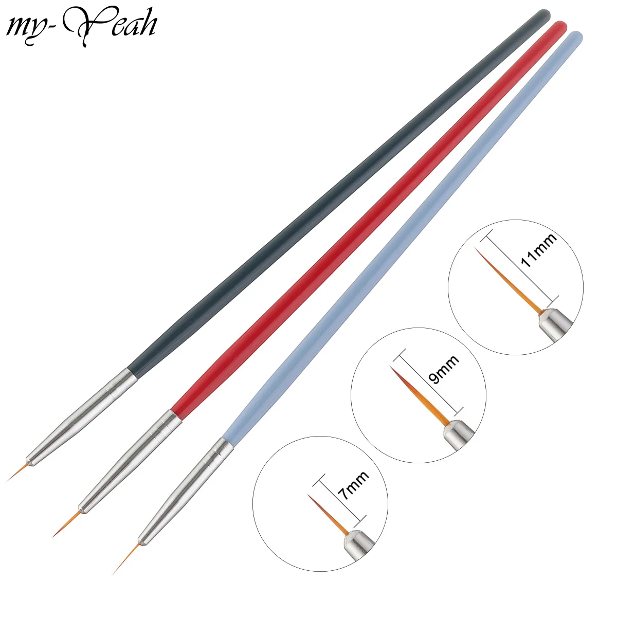 

3pcs/set Nail Art French Flower Design Lines Liner Grid Painting Drawing Brushes Acrylic UV Gel Pen Manicure Tool