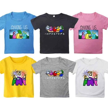 

Summer Kids Game Among Us Printed T-shirt Children Cartoon Anime T Shirt Toddler Boys Girls Short Sleeves Tshirt O-neck Tee Tops