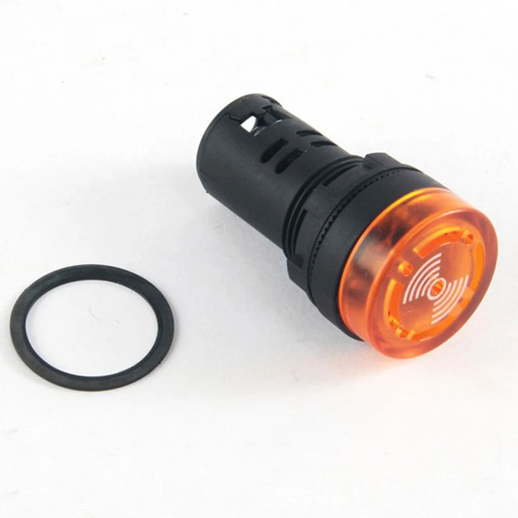 1PC AD16-22SM 220V 22mm Flash Signal Light Red LED Active Buzzer Beep Alarm Indicator Yellow Panel Mount Universal