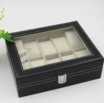 

Watch Display Case Box PU Leather Watch Collection Storage Box Holder Organizer BJStore