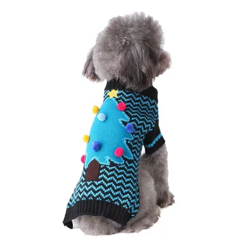 

Cute Christmas Tree Dog Sweaters Holiday Festival Costume For Small Medium Dog Pet Cat Winter Knitwear Clothes For Dachshund
