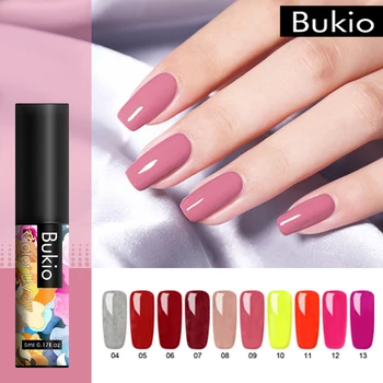 

Bukio 5ml Pale Mauve Series Color Nail Gel Permanent Vernis Polish Soak Off UV Gel Varnish One-shot Color Nail Art Design
