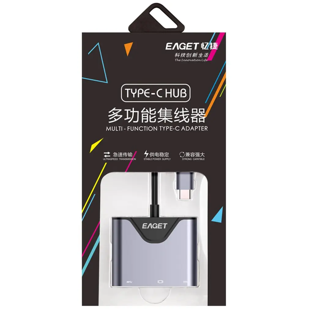 3 в 1 Тип-C USB HDMI Интерфейс кабель адаптер конвертер Внешний видео Графика продлить для ноутбуков Компьютеры телевизоры