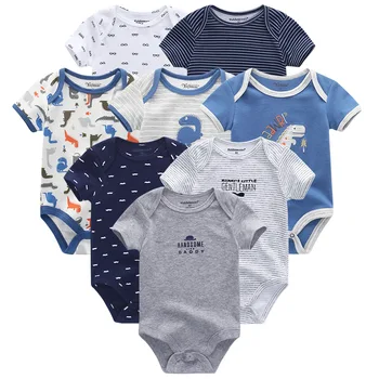 

Summer Baby Boy Clothes 8PCS/LOT Short Sleeve Romper 100%Cotton Breathable Girls Jumpsuits Cute Cartoon Leisure Clothing 0-12M