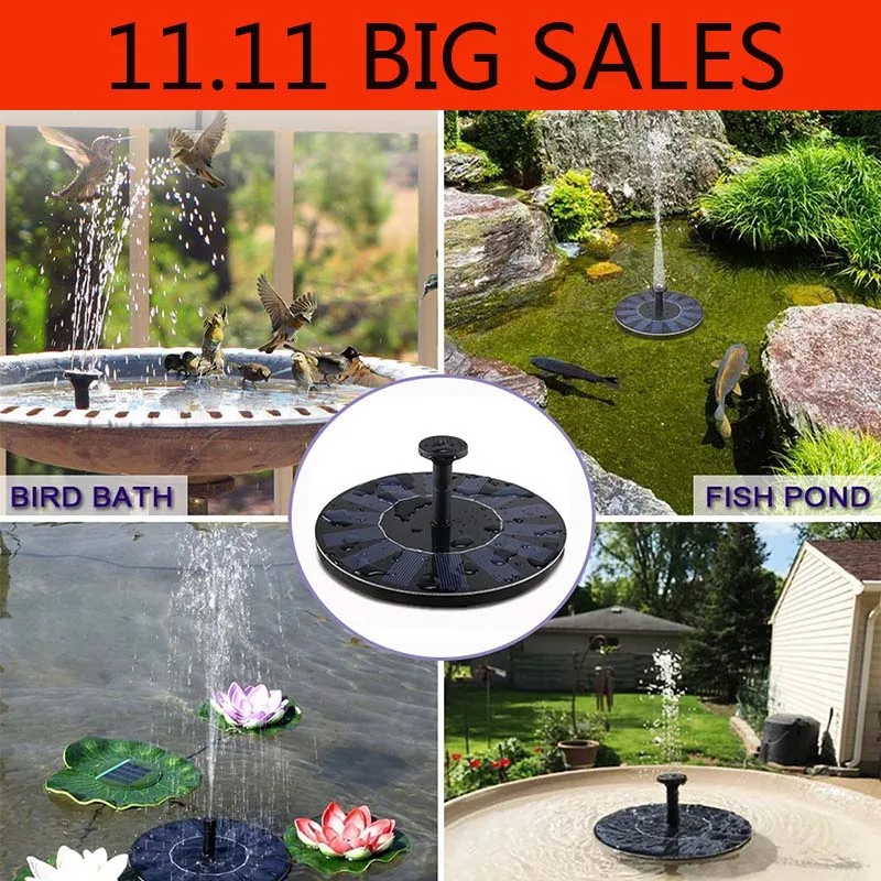 

Solar Fountain Floating Power Solar Pump Pool Pond Submersible Waterfall Floating Solar Panel Water Fountain For Garden Decor