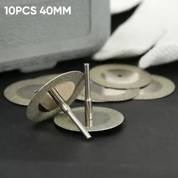 

10pcs Diamond Polishing Mandrel 40mm 1.6inches Diamond Cutter Off Polisher Discs Wheel Rotary Power Tools
