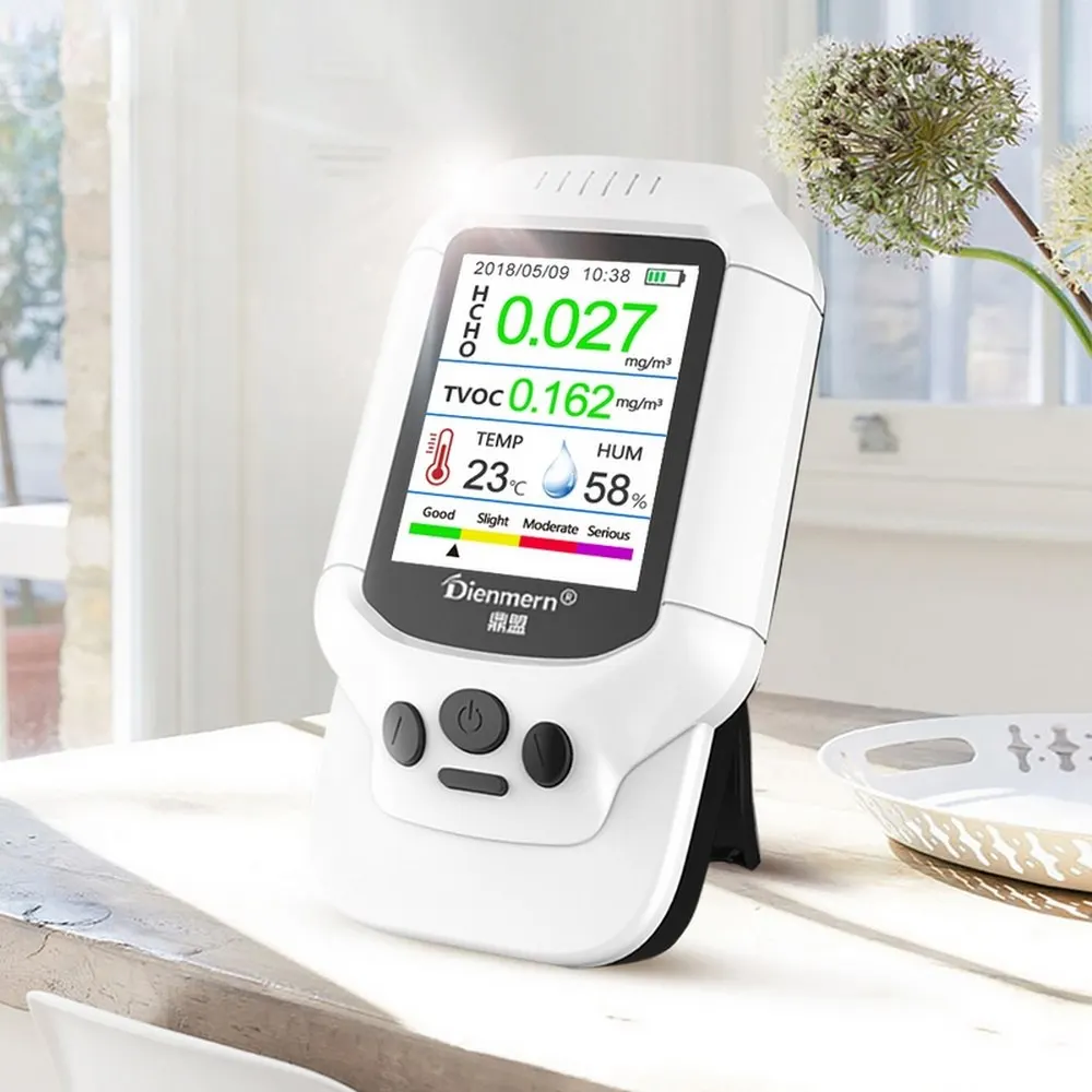 

HCHO TVOC Detector Temperature Humidity Meter Thermometer Hygrometer Gas Analyzer Home Protection Air Quality Monitor Color LCD