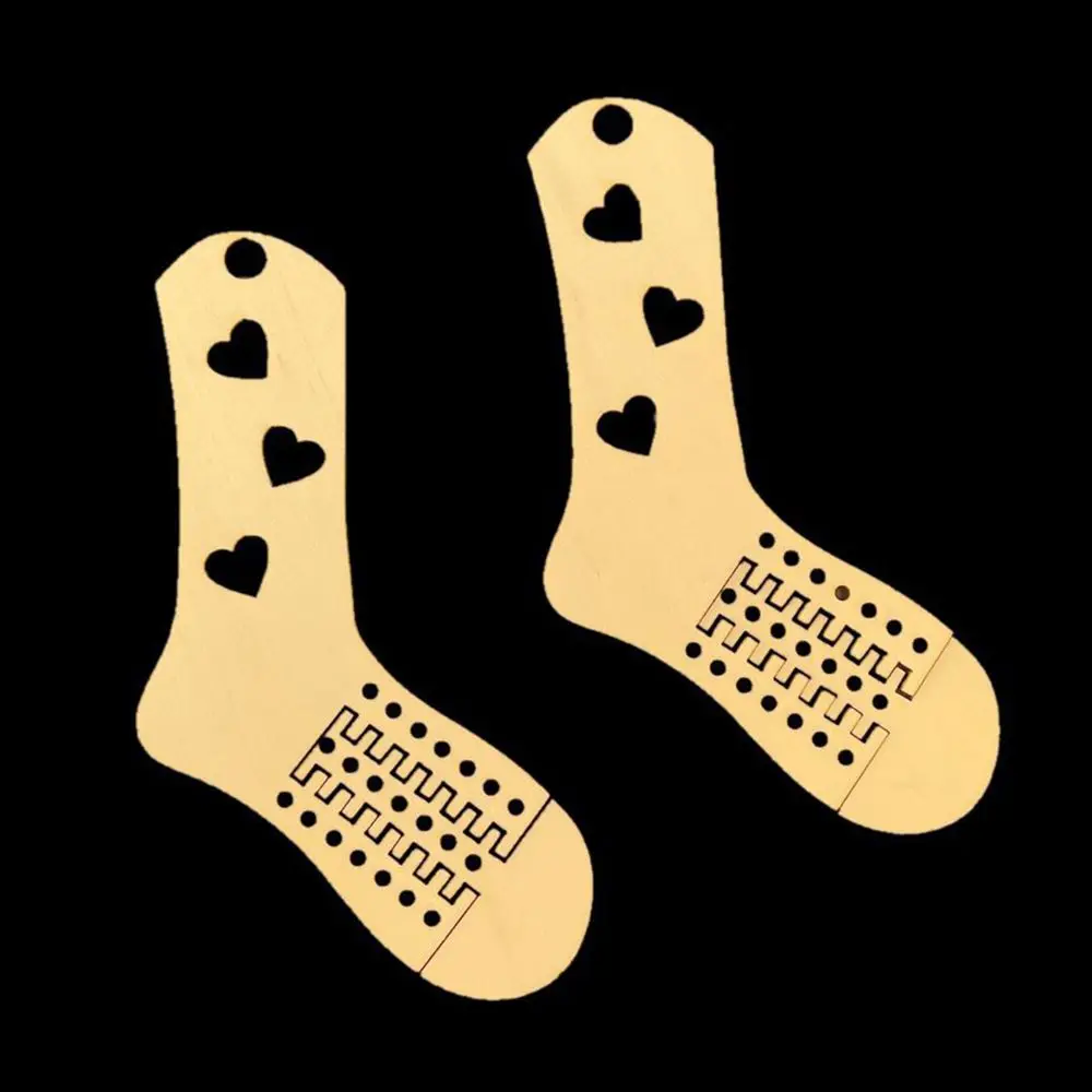 2Pcs DIY Wooden Sock Blocker Xmas Socks Hand Knitting Mold Sock Forms  Blocking Weave Yarn Crafts Accessories Gift For Beginners - AliExpress
