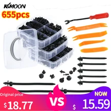 KKMOON 630 шт./компл. смешанные Авто крепления в транспортном средстве на кузов автомобиля пуш-ап заклёпки бампер автомобиля ремонт Наборы Крепежная Скоба расширения зажимы
