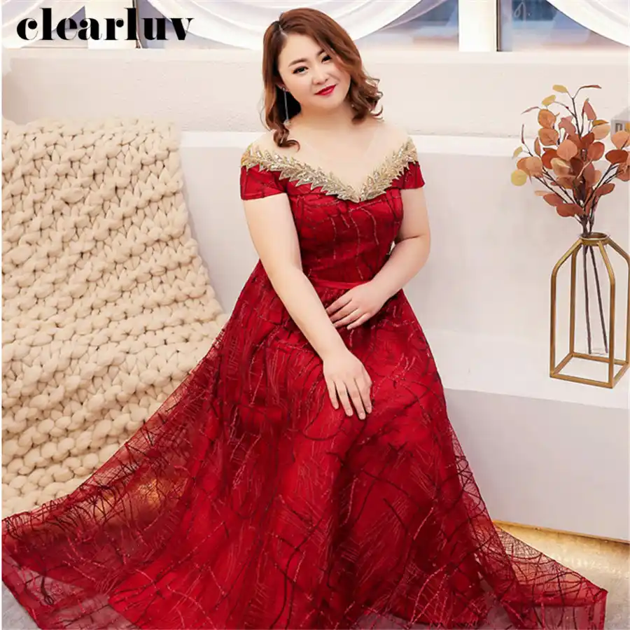 vestido de formatura vermelho plus size