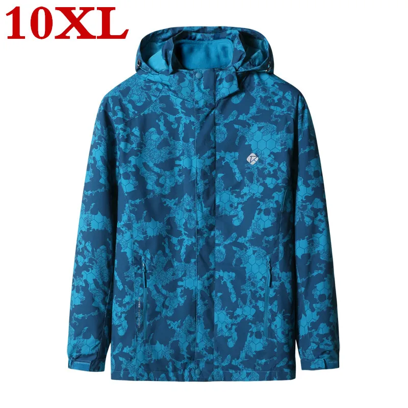 

new large plus size 10XL 9XL 8XL Waterproof Winter Jacket Men Warm 2 in 1 Parkas Windproof Detachable Hood Thicken Winter Coat
